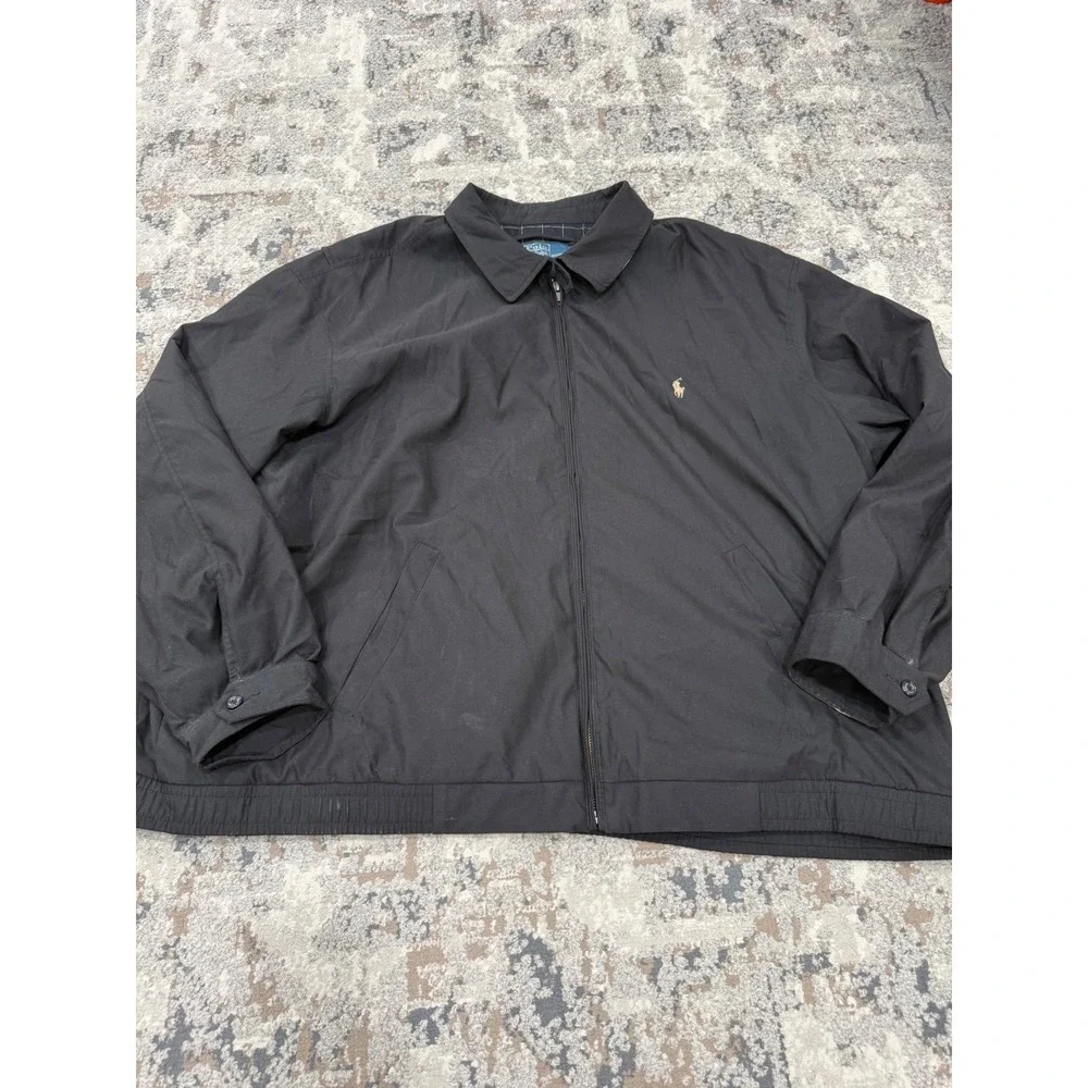 Polo Ralph Lauren Mens Black Bi-Swing Windbreaker Jacket 3XB Big Pony Logo